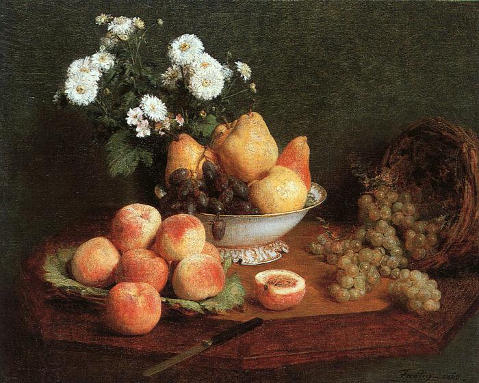 Henri Fantin-Latour Flowers and Fruit on a Table oil painting picture